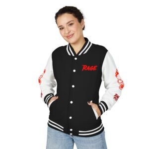 Letterman Jacket — Rage Pits Flaming Skull Varsity Jacket