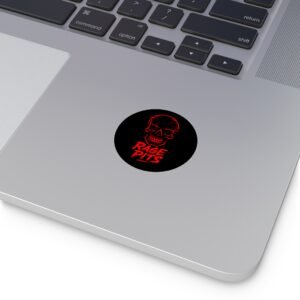 Rage Pits Red Skull Round Vinyl Sticker