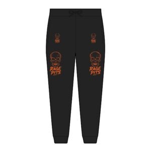 Rage Pits Embroidered Skull Joggers — Graphic Fleece Sweatpants