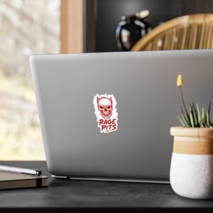 Rage Pits Skull Sticker — Red Horror Kiss-Cut Vinyl Decal
