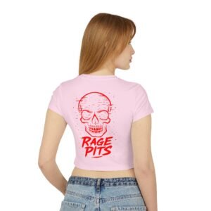 Skull 'Rage Pits' Women's Crop Tee — Edgy Punk Festival Graphic Top