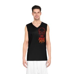 Rage Pits Skull Basketball Jersey — Black Graphic Sports Tank