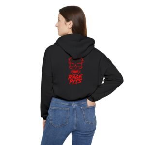 Rage Pits Skull Crop Hoodie — Women's Cinched Bottom Pullover