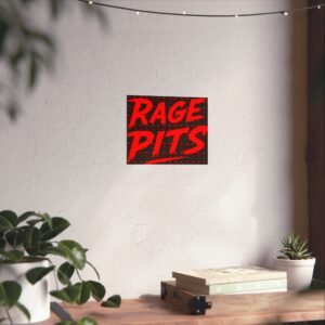 Rage Pits Matte Horizontal Poster — Red Grunge Band/Concert Wall Art