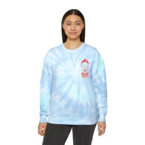 Tie-Dye Sweatshirt — 'Rage Pits' Flaming Skull Crewneck