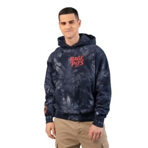 Tie-Dye Hoodie — 'Rage Pits' Embroidered Streetwear