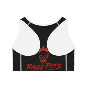 Rage Pits Flame Skull Sports Bra — Bold Gym Crop Top