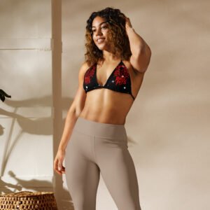 RagePits Rose Devil All-over print recycled string bikini top